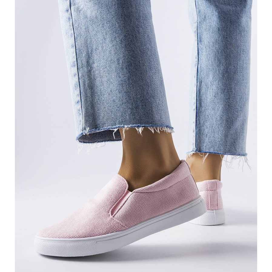 Pink fabric slip on sneakers from Lajeunesse