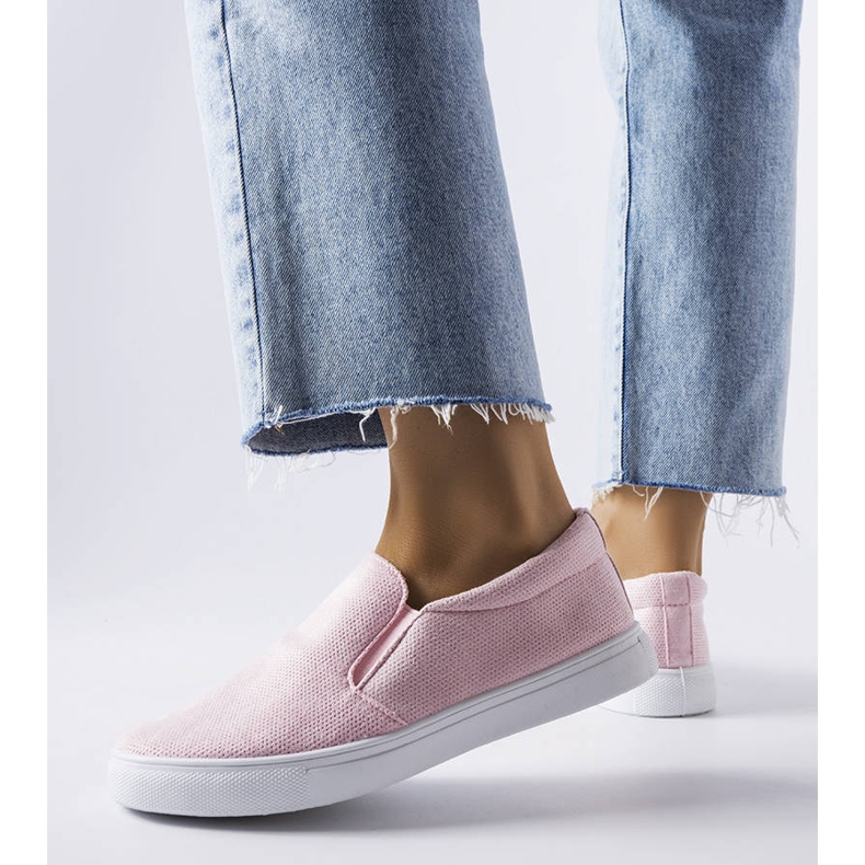 Pink fabric slip-on sneakers from Lajeunesse 1 Pink fabric slip-on sneakers from Lajeunesse 1