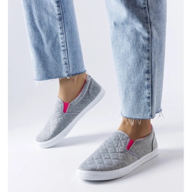 Gray quilted slip-on sneakers from Gregory grey 1