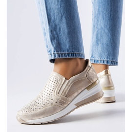 Golden openwork wedge sneakers from Vernon 1