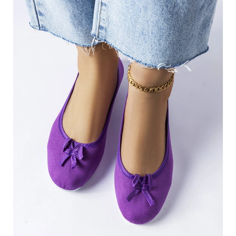 Purple fabric ballerinas from Gendron 2