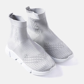 Gray sneakers with a sock upper from Olot grey 1