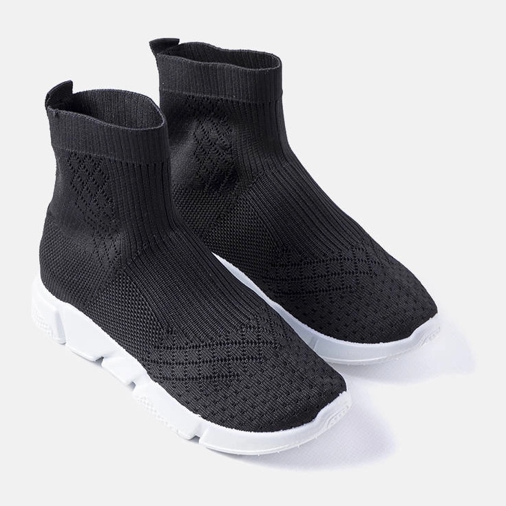 Black sneakers with a sock upper from Olot 1