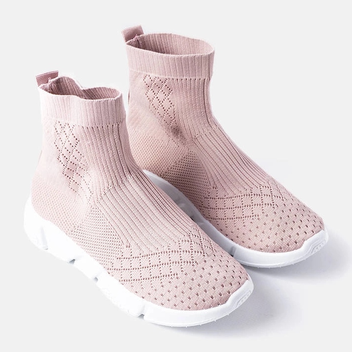 Pink sneakers with a sock upper from Olot 1