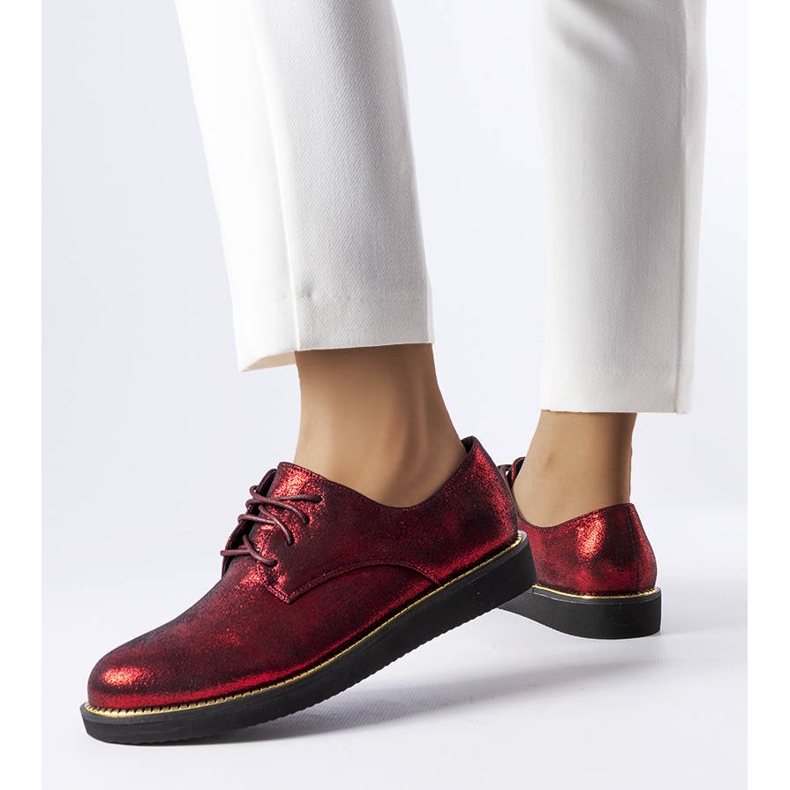 Red glitter brocade shoes from Cemetery 1