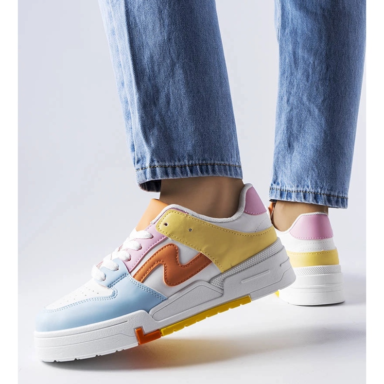 Blue and yellow platform sneakers from Harter 1