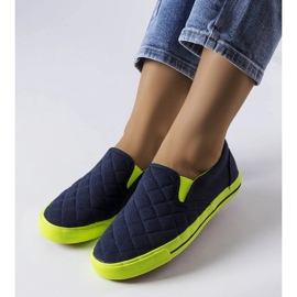 Navy blue quilted slip-on sneakers from Balsamo 1