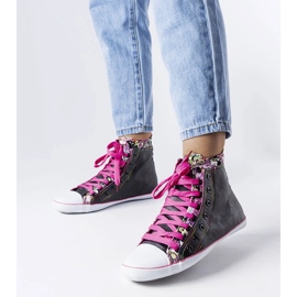 Black floral ankle boots from Marphisa 1