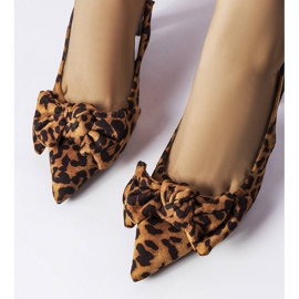 Leopard print heels with a bow from Olengo brown 1