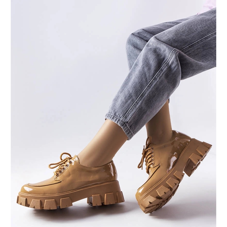 Brown patent leather shoes from Beccadelli 1