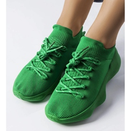 Green fabric sneakers 1
