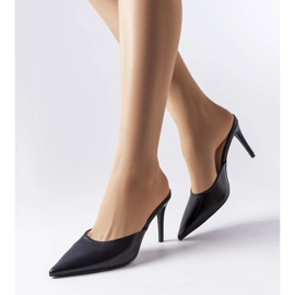 Drainer black heeled slides 1