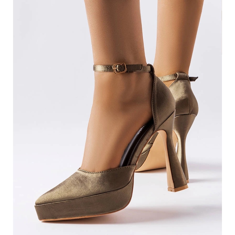 Olive high heel pumps from Lowell green 1