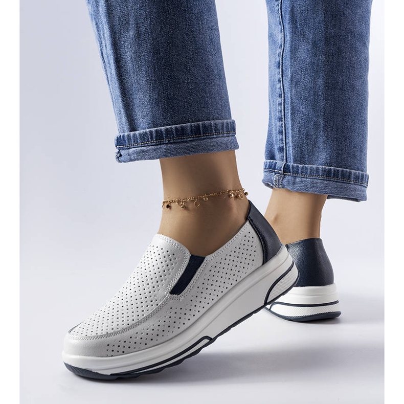 White openwork leather shoes from Aiglentina 1