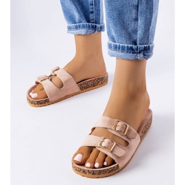 Goodin Beige slides with cork soles from Cincinna 1