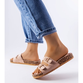 Goodin Beige slides with cork soles from Cincinna 2