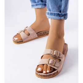 Brown mules with cork soles from Cincinna 1