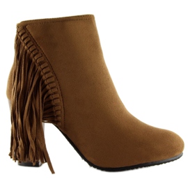 Fringe C138 Camel fringed boots brown 1