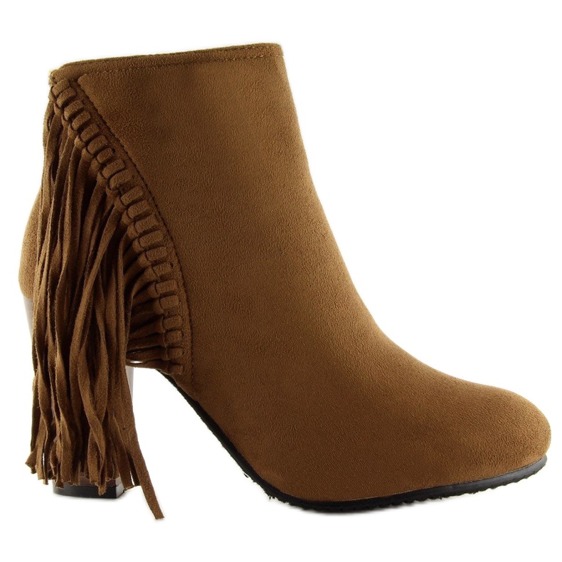 Fringe C138 Camel fringed boots brown 1