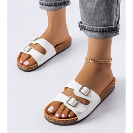 Cincinna white cork sole sliders 1