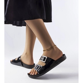 Black lacquered slides with Norcross buckles 1