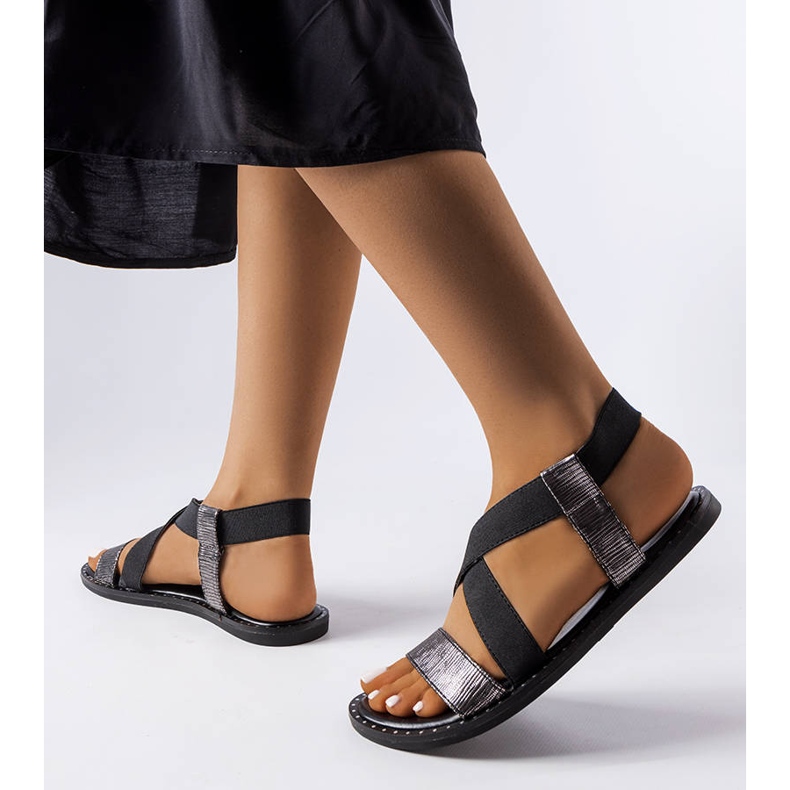 Black sandals with a metallic insert from Utica 1
