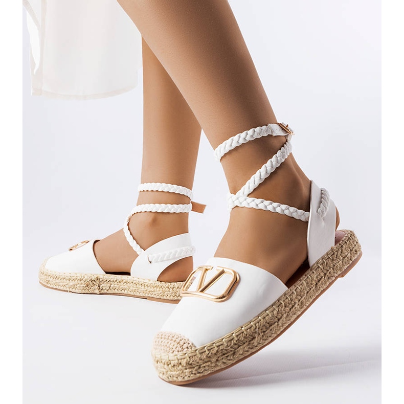 Parent white lace-up espadrilles 1