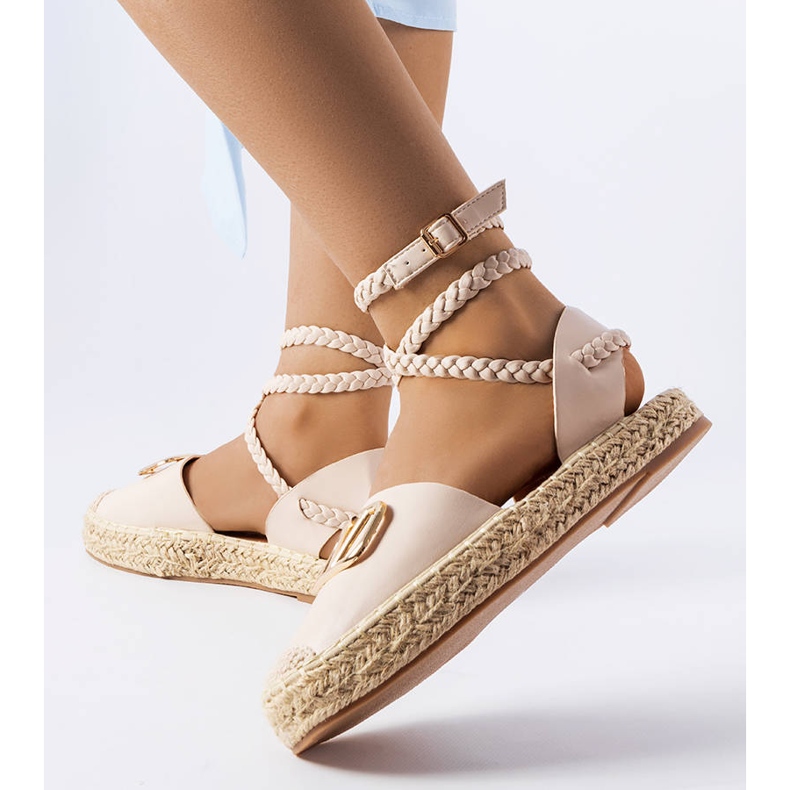 Beige lace-up espadrilles from Parent 1