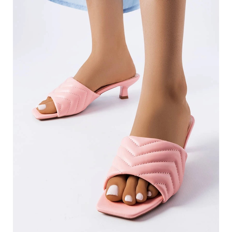 Pink low heel sandals from Launay 1