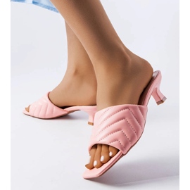 Pink low heel sandals from Launay 2