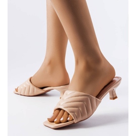 Beige low heel sandals from Launay 1
