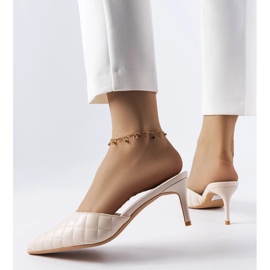 Beige quilted flip-flops from Lambert 1