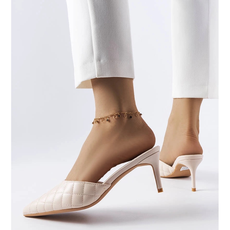 Beige quilted flip-flops from Lambert 1 Beige quilted flip-flops from Lambert 1