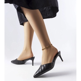 Black quilted flip-flops from Lambert 1