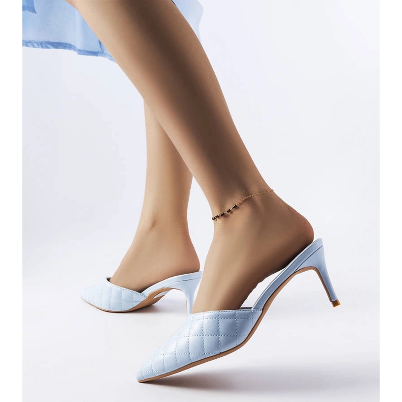 Blue quilted flip-flops from Lambert 1