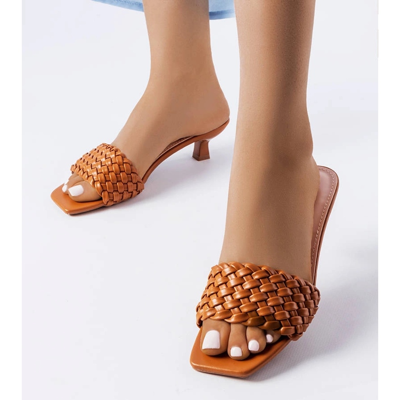 Brown low heel sandals from Burbank 1