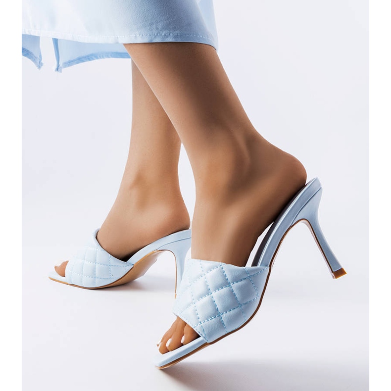 Blue quilted flip-flops from Penese 2