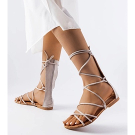 Gray high-tie sandals from Heliport grey 1 Gray high-tie sandals from Heliport grey 1