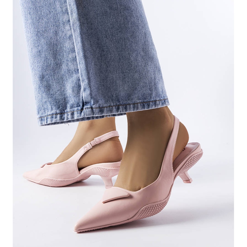 Pink low heel sandals from Gougeon 1