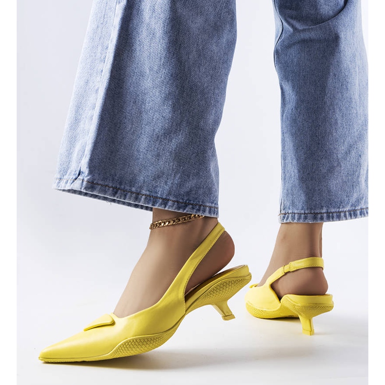 Yellow low heel sandals from Gougeon 1