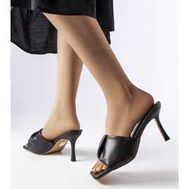 Black elegant flip flops on the Birch pin 1