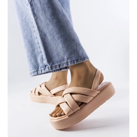 Pink Horseshoe platform sandals 1