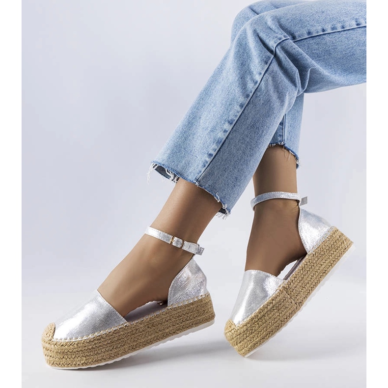Silver platform espadrilles from Clousson 1