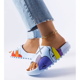 BM Blue flip flops with prints 2