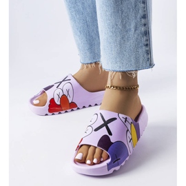 Purple slippers with prints 1