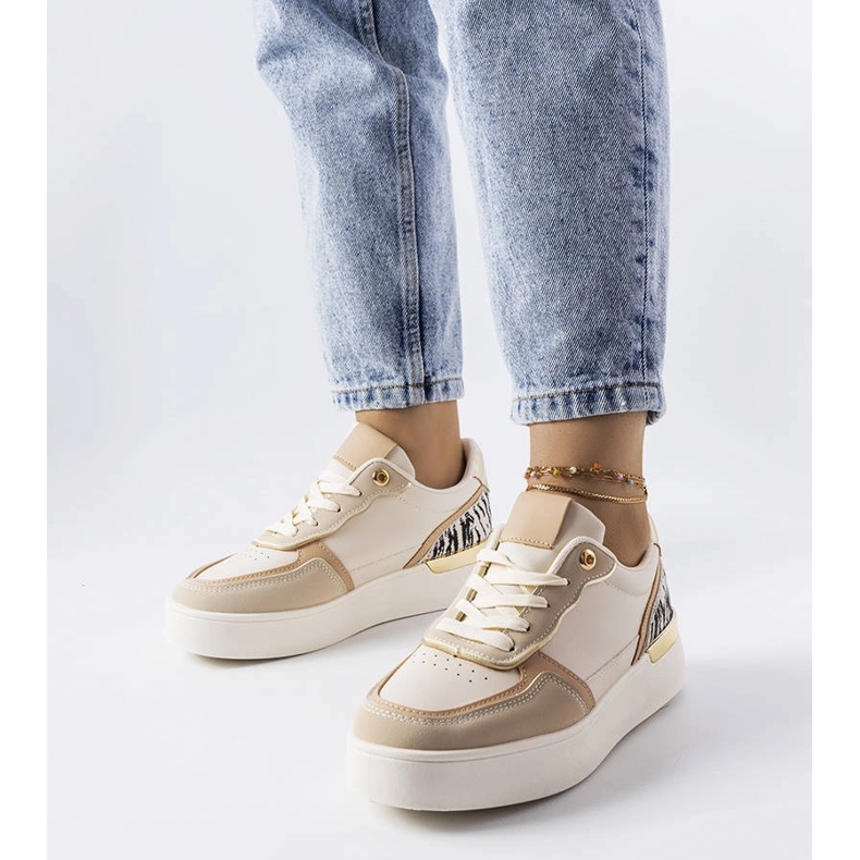 Beige platform sneakers from Tooele 1