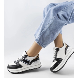 Black sneakers with glitter inserts from Lang white 1