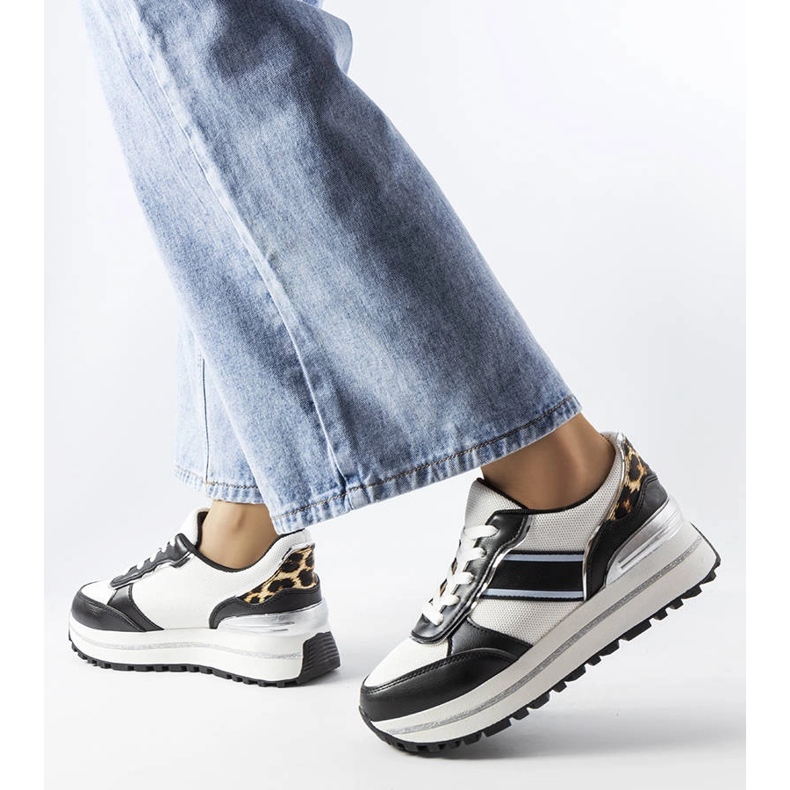 Black sneakers with glitter inserts from Lang white 2