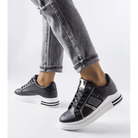 Black sneakers decorated with Xarles rhinestones 1 Black sneakers decorated with Xarles rhinestones 1