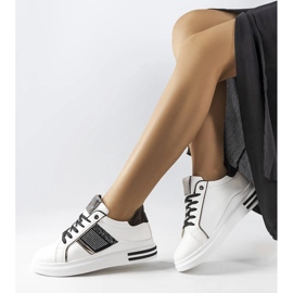 Inna White and black sneakers with Xarles rhinestones 1